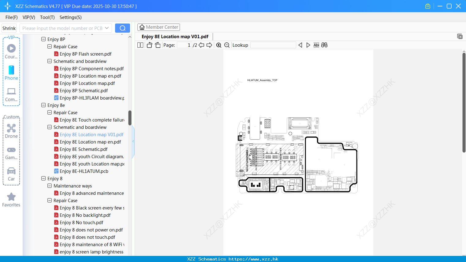 Huawei Enjoy 8E Location Map V01